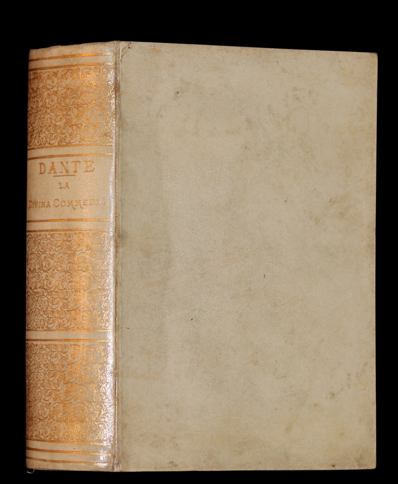 1881 Rare Italian Vellum Book - La Divina Commedia di DANTE ALIGHIERI - Divine Comedy.