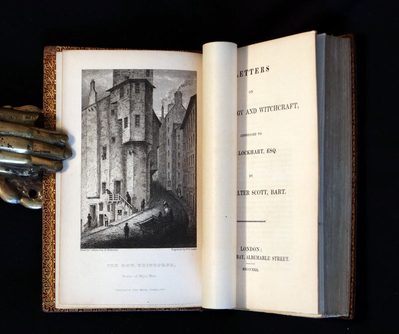 1830 1stED bound by The Morrell Bindery - Letters on Demonology & Witchcraft color illustrated by Cruikshank.