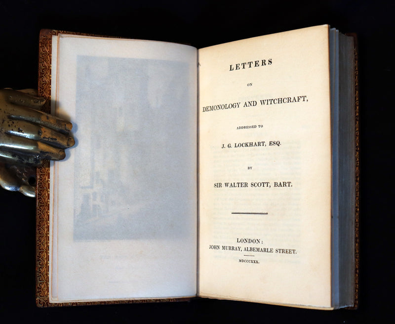 1830 1stED bound by The Morrell Bindery - Letters on Demonology & Witchcraft color illustrated by Cruikshank.