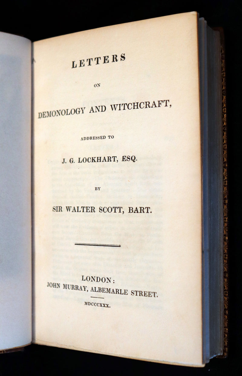 1830 1stED bound by The Morrell Bindery - Letters on Demonology & Witchcraft color illustrated by Cruikshank.