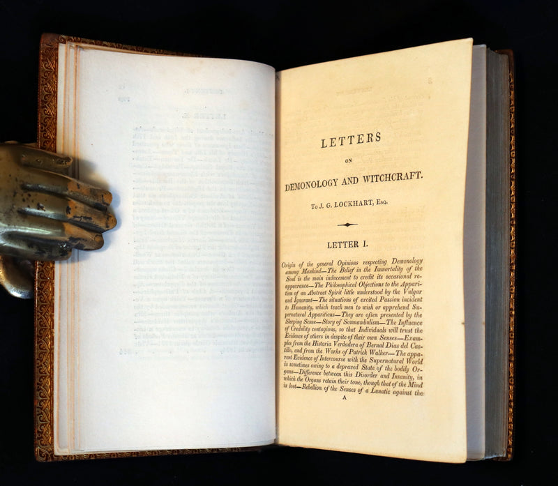 1830 1stED bound by The Morrell Bindery - Letters on Demonology & Witchcraft color illustrated by Cruikshank.