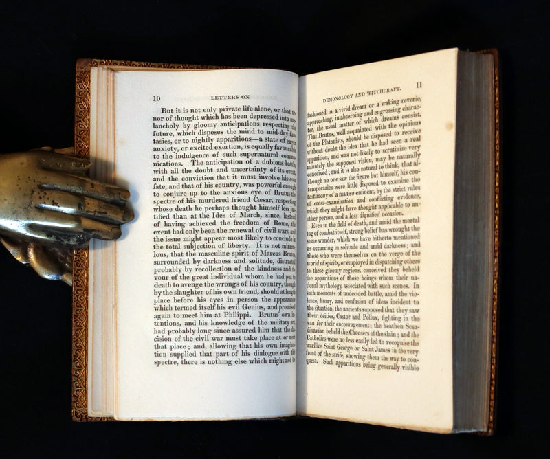 1830 1stED bound by The Morrell Bindery - Letters on Demonology & Witchcraft color illustrated by Cruikshank.