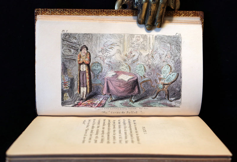 1830 1stED bound by The Morrell Bindery - Letters on Demonology & Witchcraft color illustrated by Cruikshank.
