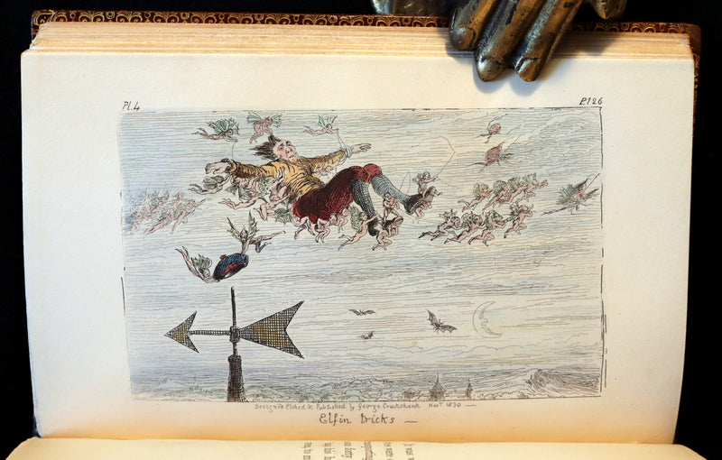 1830 1stED bound by The Morrell Bindery - Letters on Demonology & Witchcraft color illustrated by Cruikshank.
