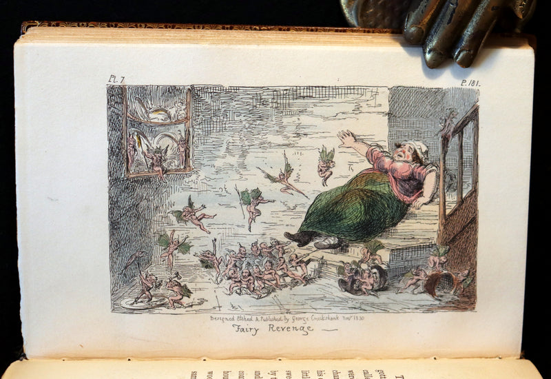 1830 1stED bound by The Morrell Bindery - Letters on Demonology & Witchcraft color illustrated by Cruikshank.