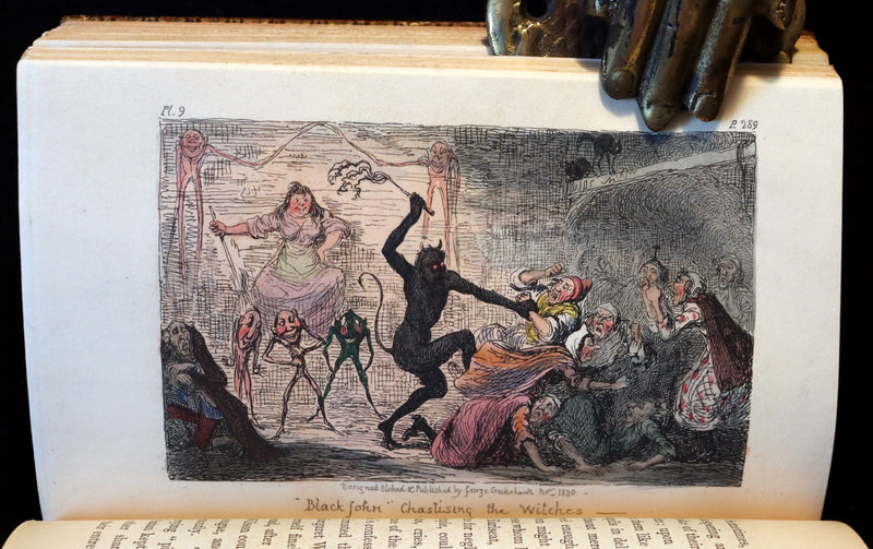 1830 1stED bound by The Morrell Bindery - Letters on Demonology & Witchcraft color illustrated by Cruikshank.