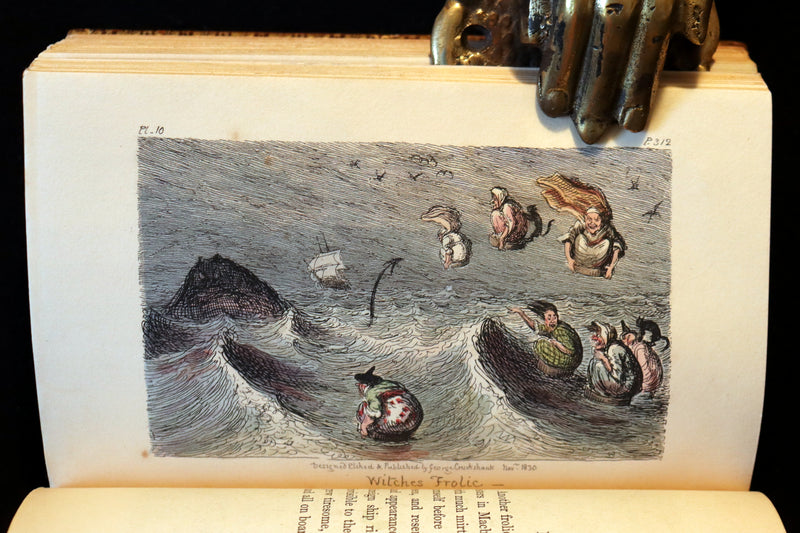 1830 1stED bound by The Morrell Bindery - Letters on Demonology & Witchcraft color illustrated by Cruikshank.