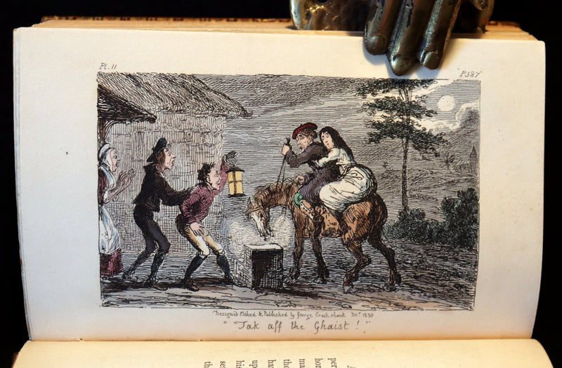 1830 1stED bound by The Morrell Bindery - Letters on Demonology & Witchcraft color illustrated by Cruikshank.
