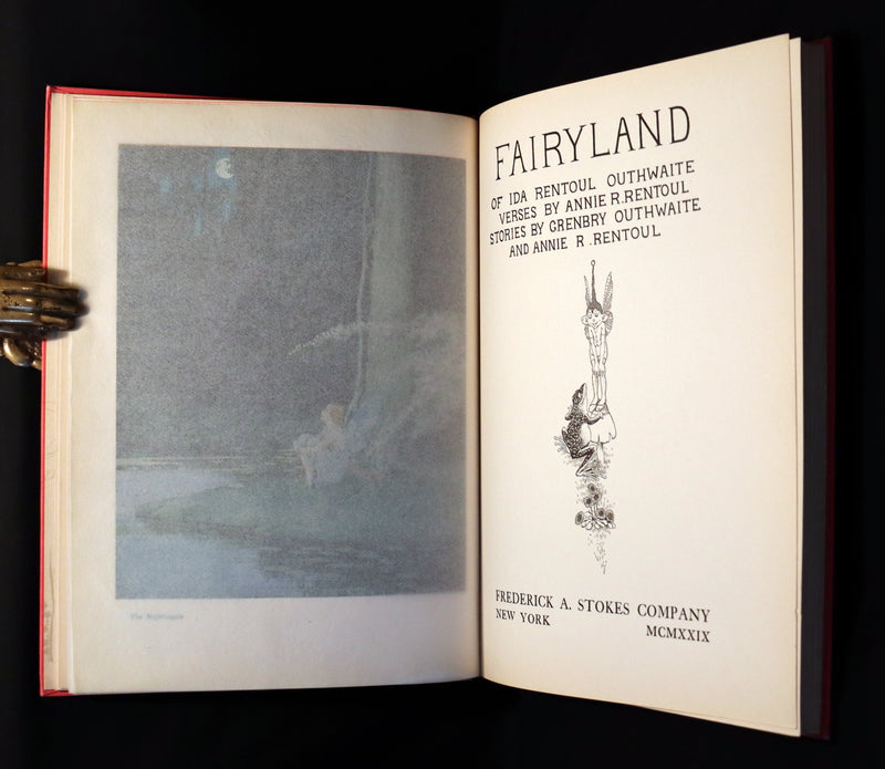 1929 Rare Color Illustrated Book ~ FAIRYLAND by Ida Rentoul Outhwaite. First US Edition.