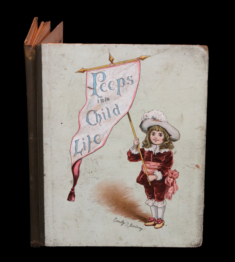 1885 Scarce Victorian Children Book - PEEPS into CHILD LIFE illustrated by Emily J. Harding.