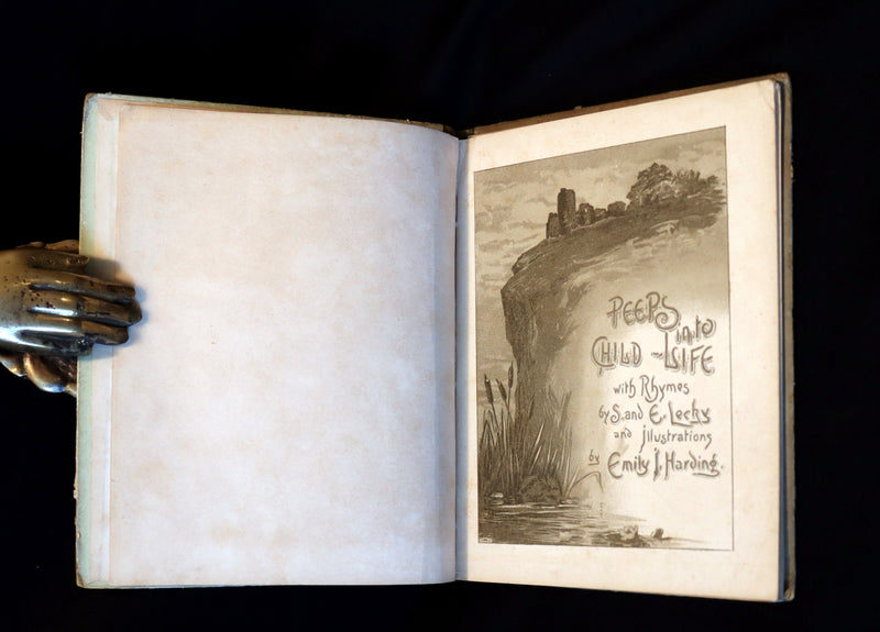 1885 Scarce Victorian Children Book - PEEPS into CHILD LIFE illustrated by Emily J. Harding.