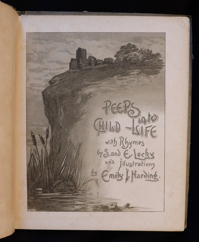 1885 Scarce Victorian Children Book - PEEPS into CHILD LIFE illustrated by Emily J. Harding.