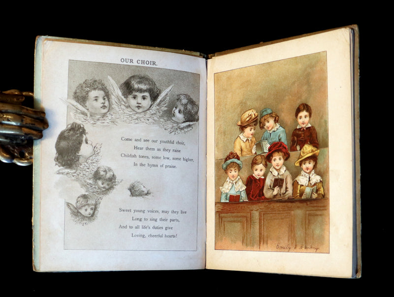 1885 Scarce Victorian Children Book - PEEPS into CHILD LIFE illustrated by Emily J. Harding.