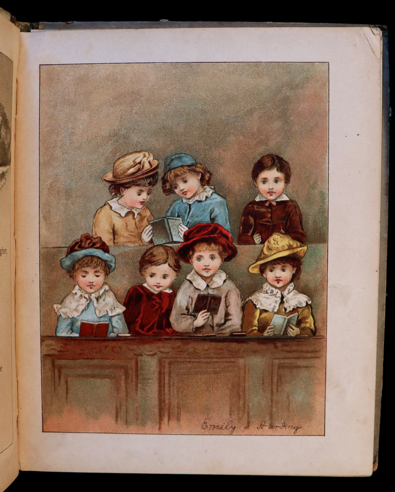 1885 Scarce Victorian Children Book - PEEPS into CHILD LIFE illustrated by Emily J. Harding.
