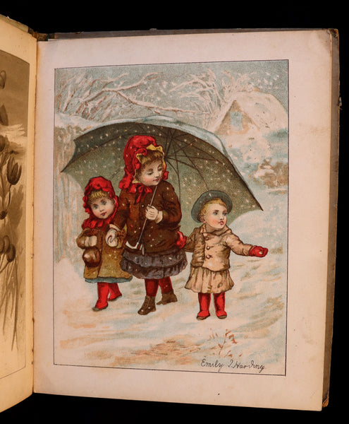 1885 Scarce Victorian Children Book - PEEPS into CHILD LIFE illustrated by Emily J. Harding.