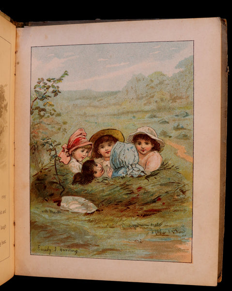 1885 Scarce Victorian Children Book - PEEPS into CHILD LIFE illustrated by Emily J. Harding.