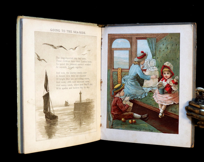 1885 Scarce Victorian Children Book - PEEPS into CHILD LIFE illustrated by Emily J. Harding.