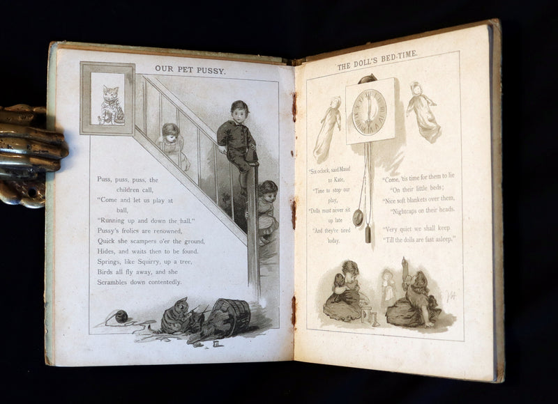 1885 Scarce Victorian Children Book - PEEPS into CHILD LIFE illustrated by Emily J. Harding.