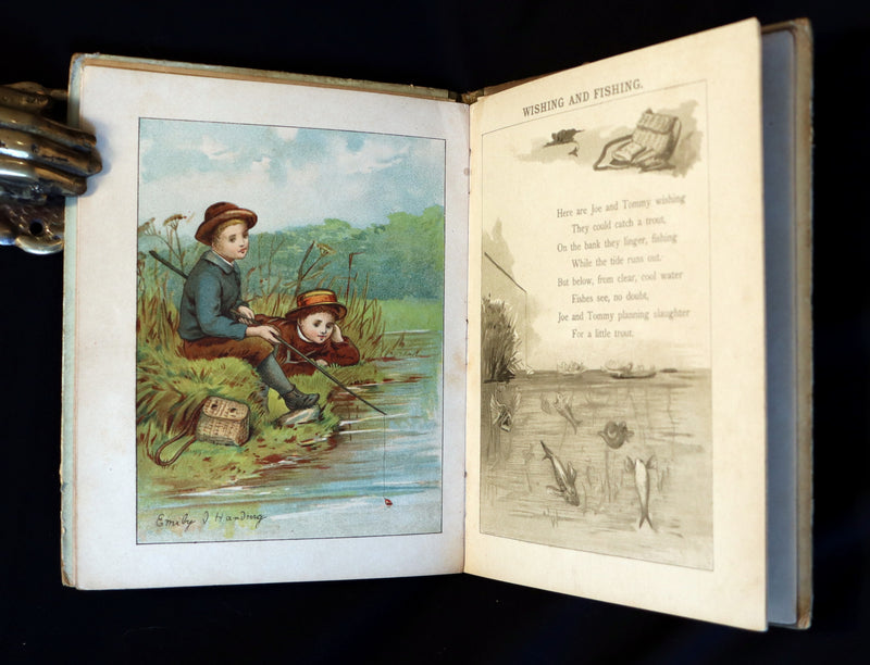 1885 Scarce Victorian Children Book - PEEPS into CHILD LIFE illustrated by Emily J. Harding.