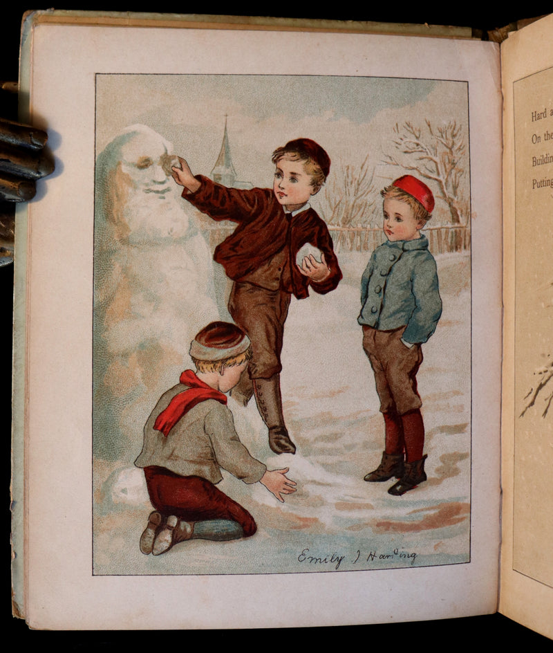 1885 Scarce Victorian Children Book - PEEPS into CHILD LIFE illustrated by Emily J. Harding.