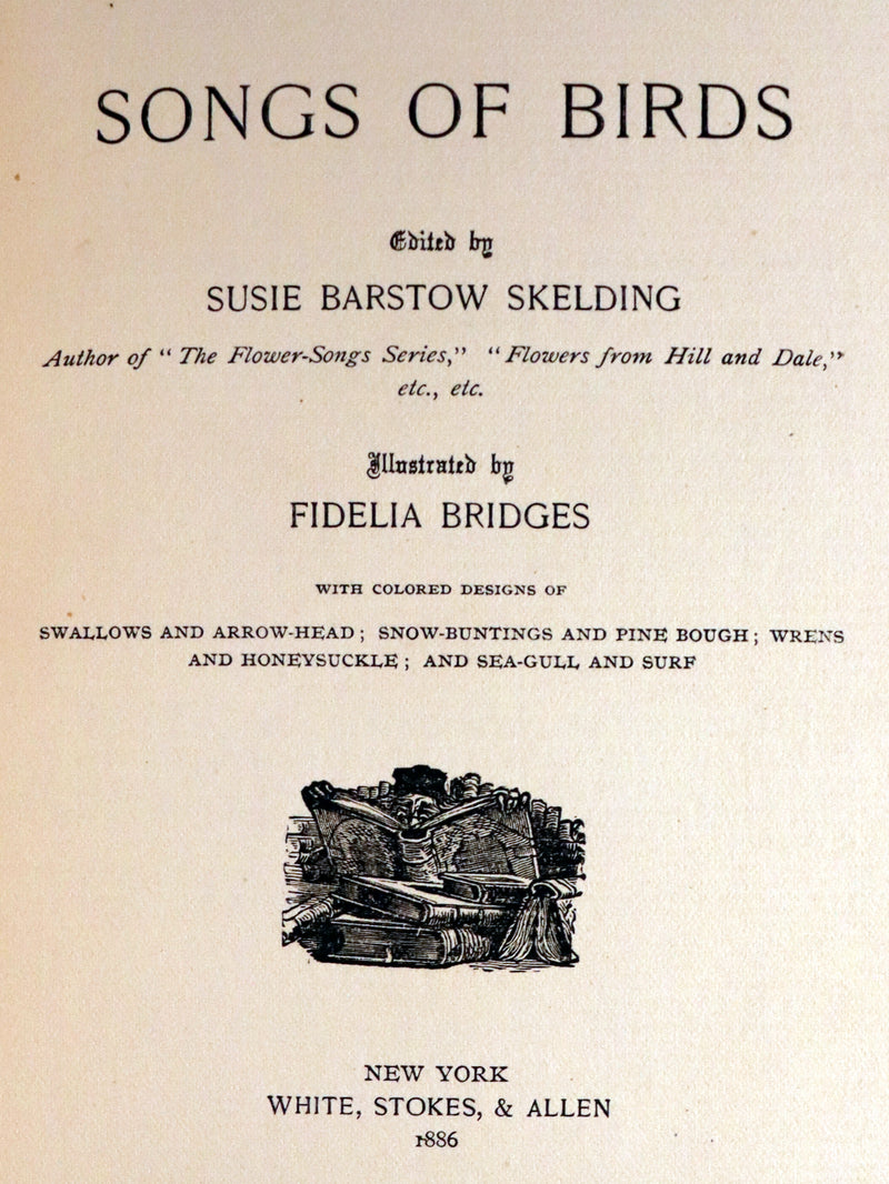 1886 Scarce Victorian Skelding Book ~ SONGS of BIRDS illustrated by Fidelia Bridges.