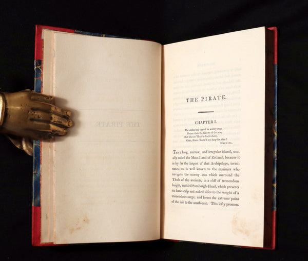 1822 Rare First Edition Book set in Regency binding - The PIRATE by Walter Scott. Baron Newborough copy.