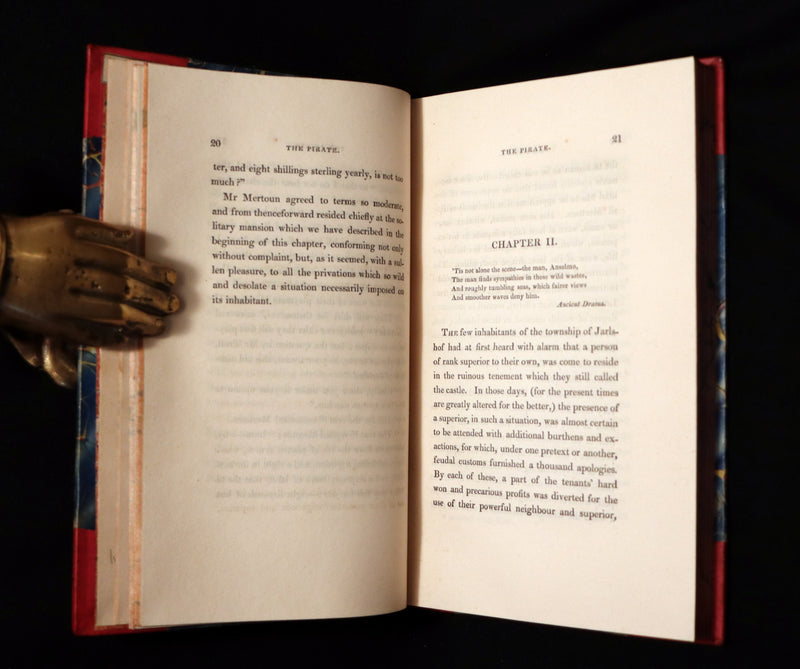 1822 Rare First Edition Book set in Regency binding - The PIRATE by Walter Scott. Baron Newborough copy.