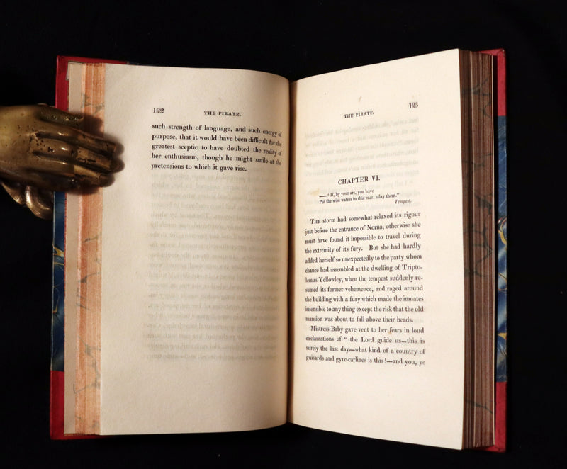 1822 Rare First Edition Book set in Regency binding - The PIRATE by Walter Scott. Baron Newborough copy.