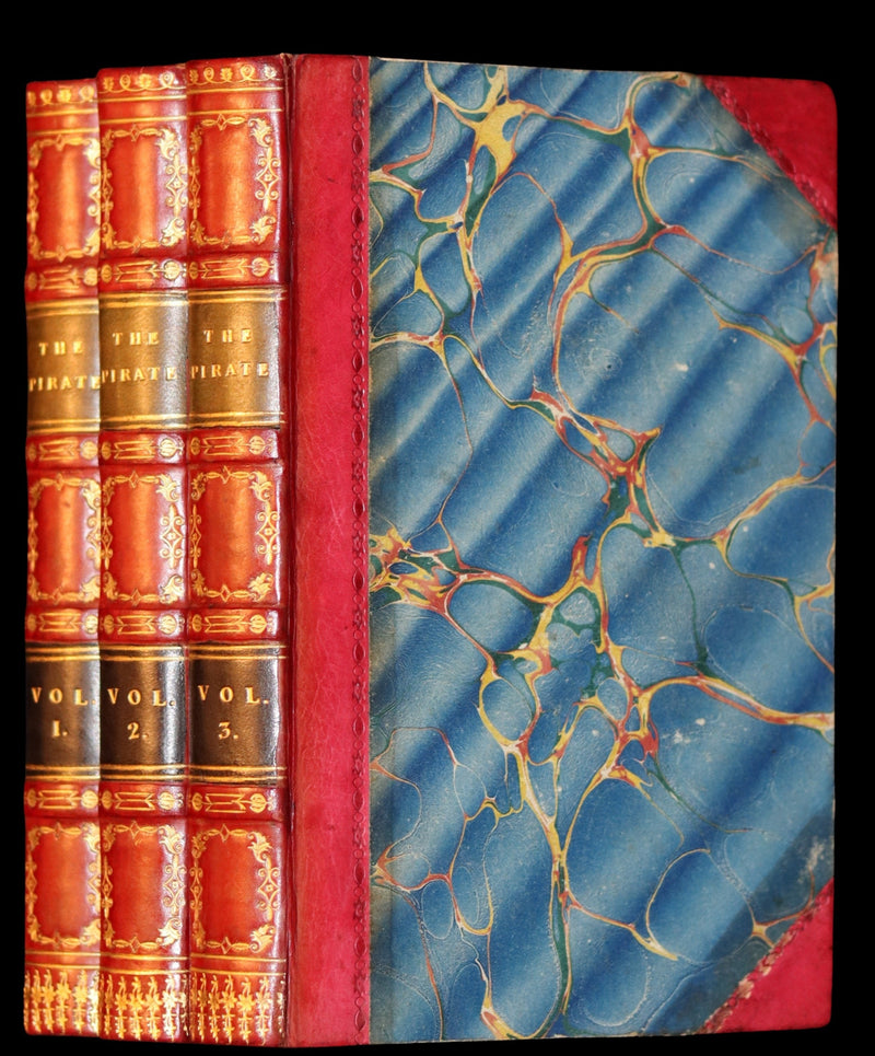 1822 Rare First Edition Book set in Regency binding - The PIRATE by Walter Scott. Baron Newborough copy.