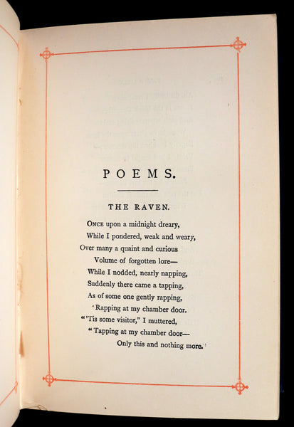 1890 Rare Book - Poems by Edgar Allan POE (The Raven, Lenore, Ulalume, ...). Complete.