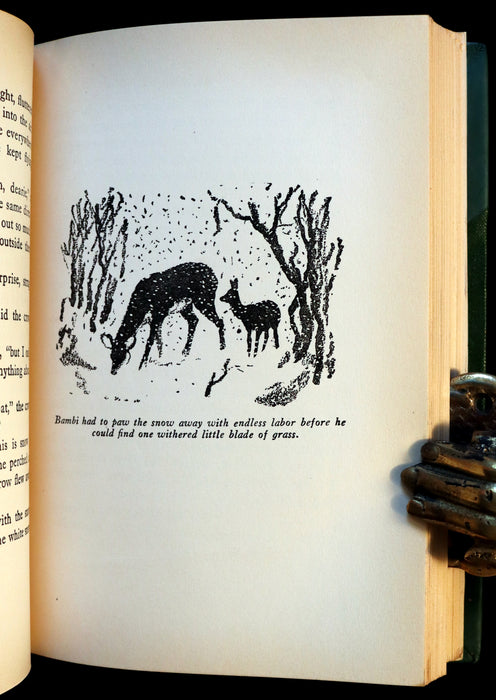 1928 Rare Book - BAMBI a Life in the Woods by Felix Salten. Nicely bound First Edition.