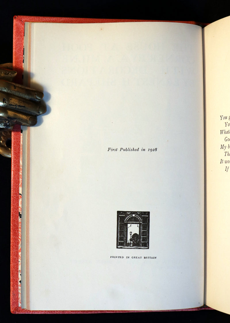 1928 First UK Edition - A. A. Milne & Ernest H. Shepard - The HOUSE at POOH CORNER. Finely Bound.