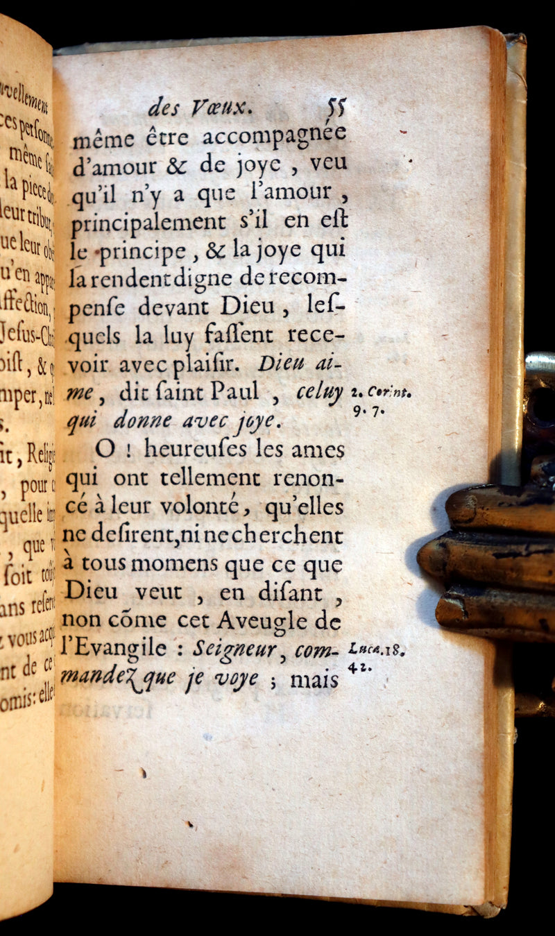 1698 Scarce French Vellum Book - Discourse on Renewal of Religious VOWS by Jean Pic. 1stED.