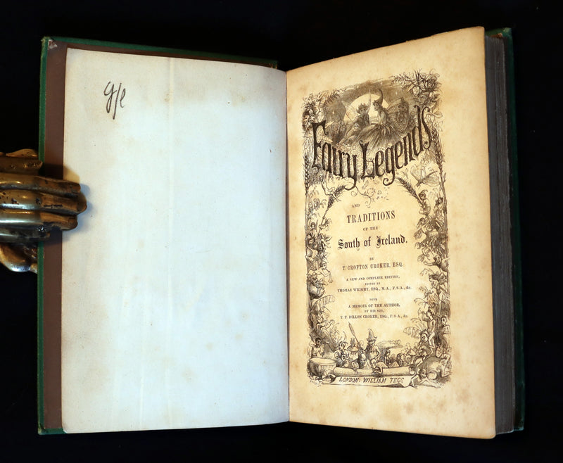1870 Scarce Book ~ Fairy Legends and Traditions of the South of Ireland by Thomas Crofton Croker.