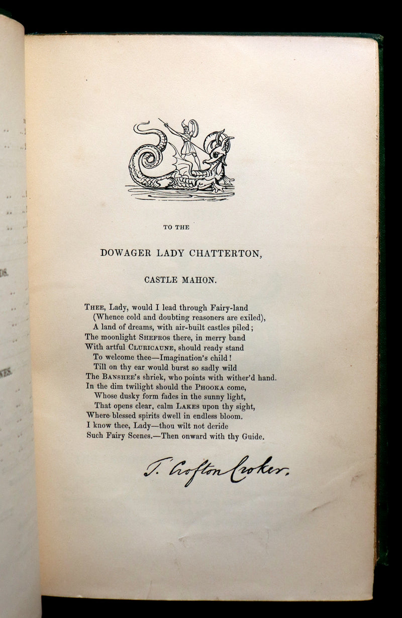 1870 Scarce Book ~ Fairy Legends and Traditions of the South of Ireland by Thomas Crofton Croker.