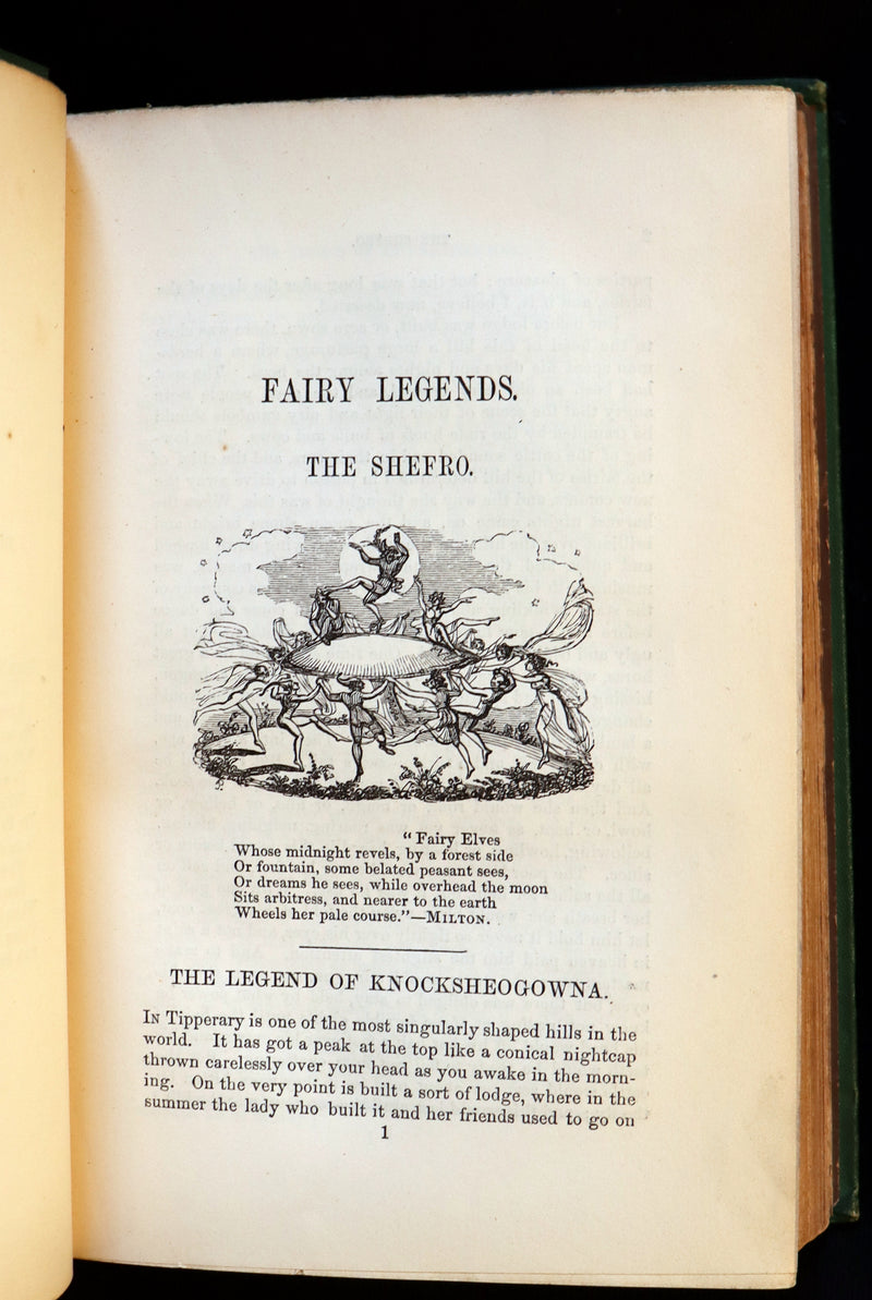 1870 Scarce Book ~ Fairy Legends and Traditions of the South of Ireland by Thomas Crofton Croker.