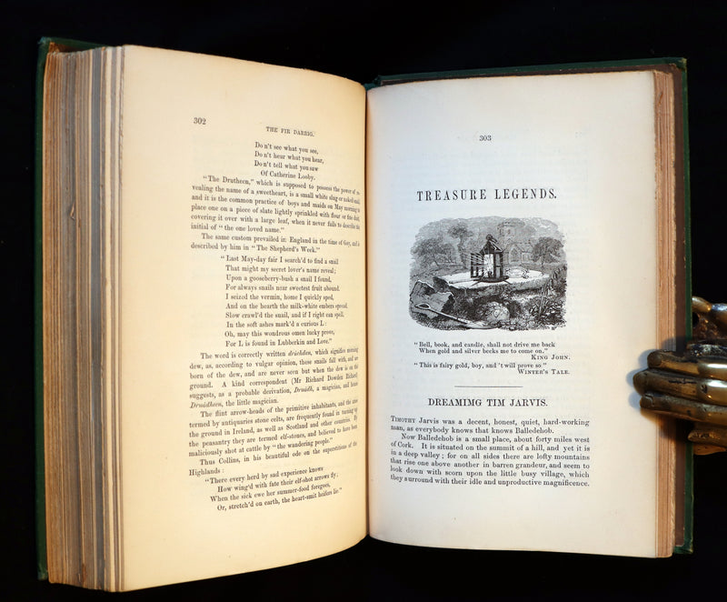 1870 Scarce Book ~ Fairy Legends and Traditions of the South of Ireland by Thomas Crofton Croker.