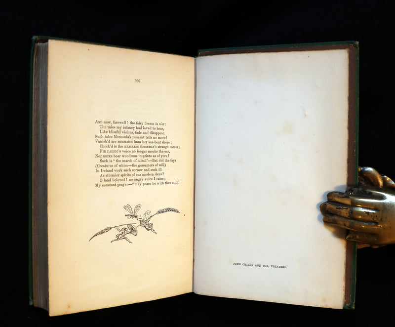 1870 Scarce Book ~ Fairy Legends and Traditions of the South of Ireland by Thomas Crofton Croker.
