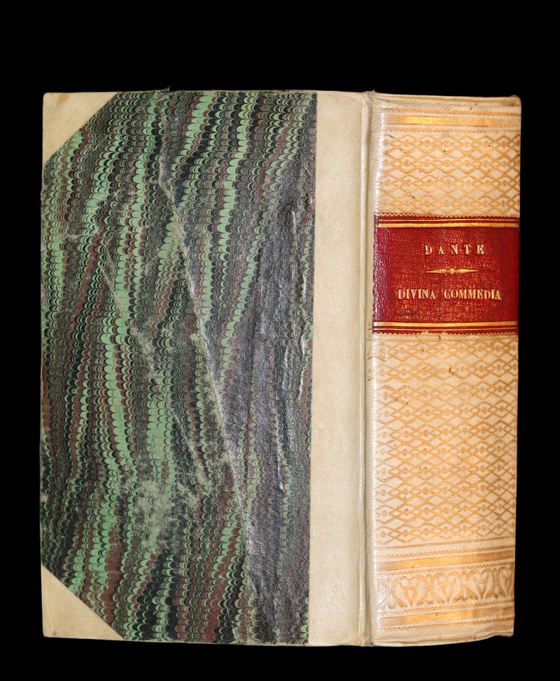 1860 Rare Italian Vellum Book - La Divina Commedia di DANTE ALIGHIERI - Divine Comedy.