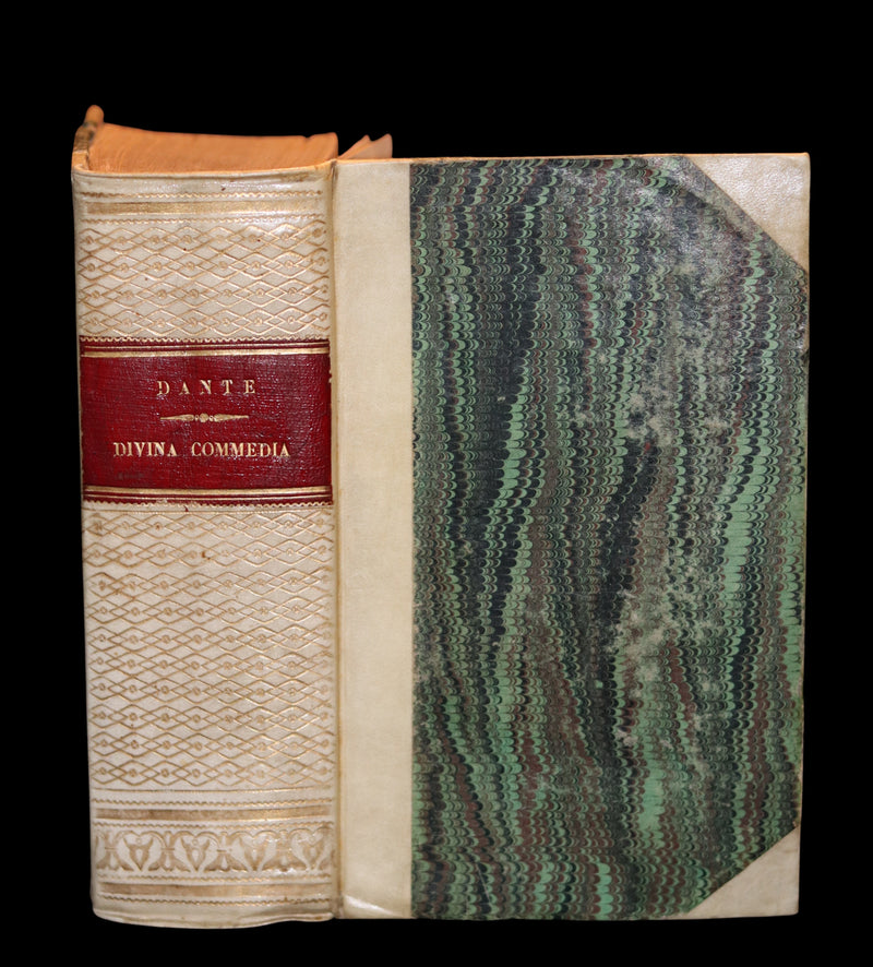 1860 Rare Italian Vellum Book - La Divina Commedia di DANTE ALIGHIERI - Divine Comedy.