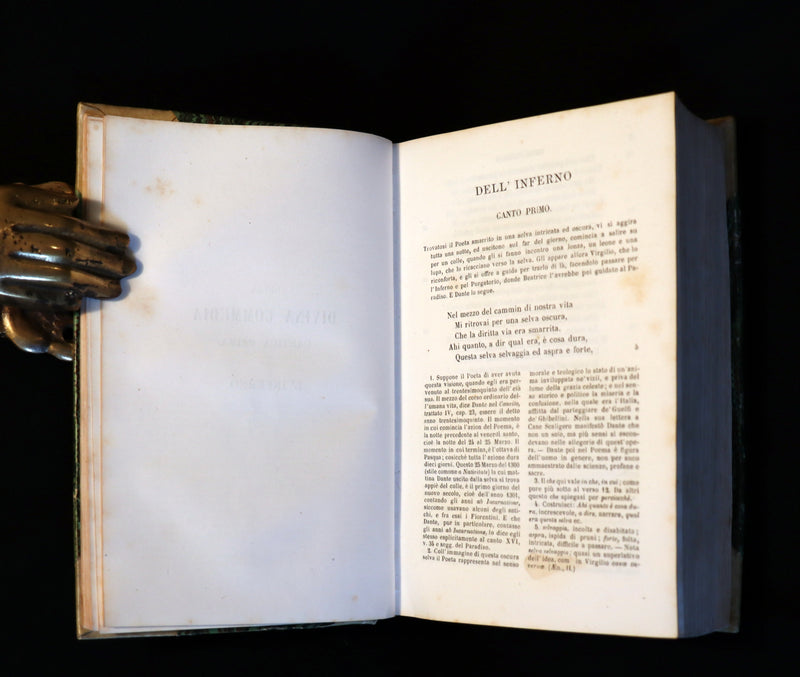 1860 Rare Italian Vellum Book - La Divina Commedia di DANTE ALIGHIERI - Divine Comedy.