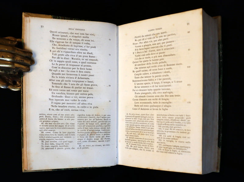 1860 Rare Italian Vellum Book - La Divina Commedia di DANTE ALIGHIERI - Divine Comedy.