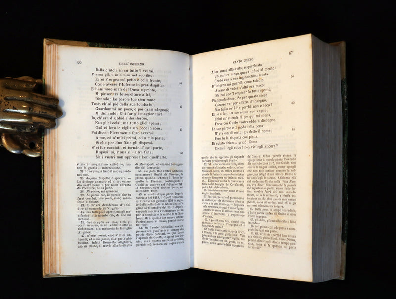 1860 Rare Italian Vellum Book - La Divina Commedia di DANTE ALIGHIERI - Divine Comedy.