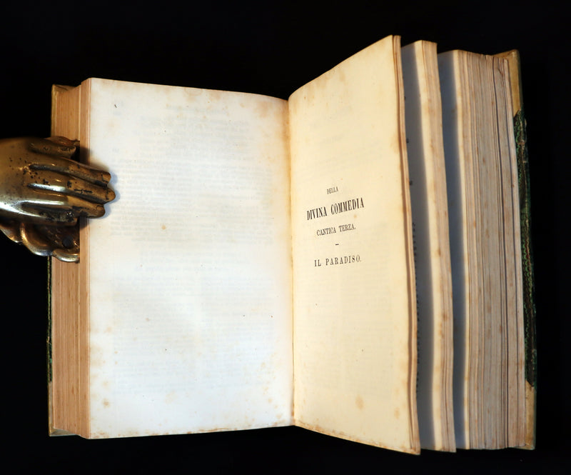 1860 Rare Italian Vellum Book - La Divina Commedia di DANTE ALIGHIERI - Divine Comedy.