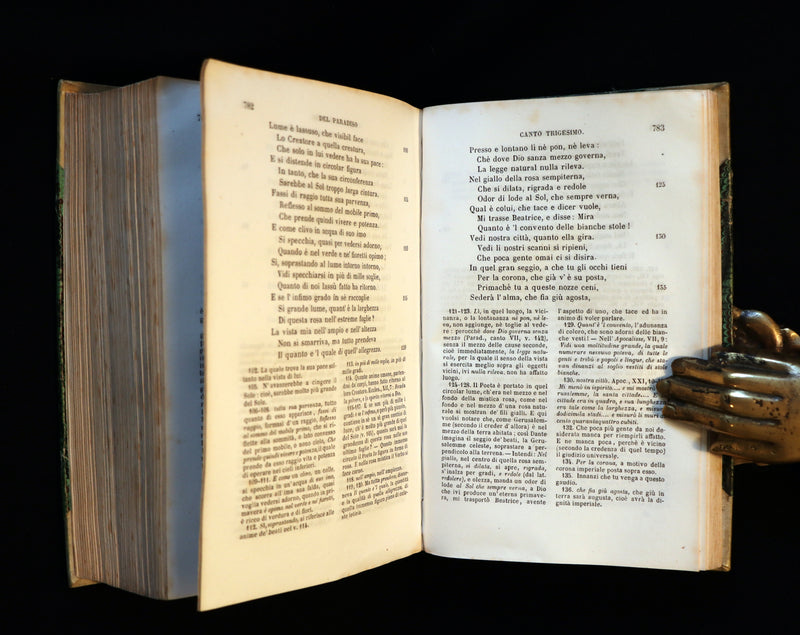 1860 Rare Italian Vellum Book - La Divina Commedia di DANTE ALIGHIERI - Divine Comedy.
