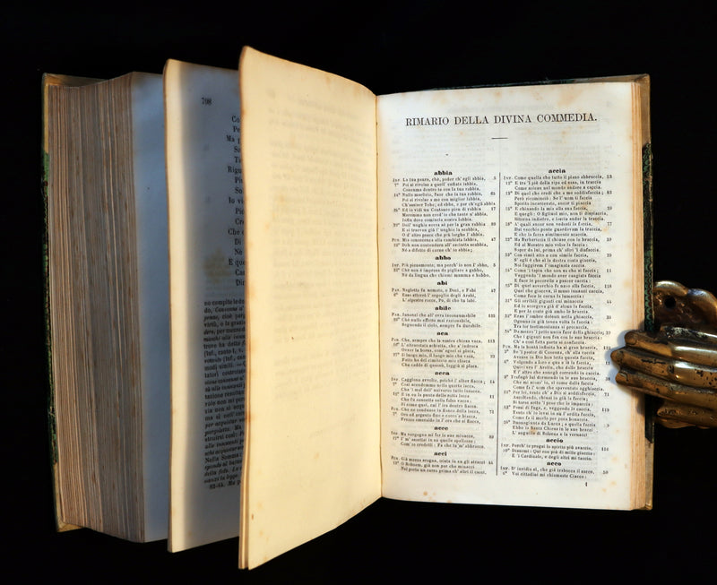 1860 Rare Italian Vellum Book - La Divina Commedia di DANTE ALIGHIERI - Divine Comedy.