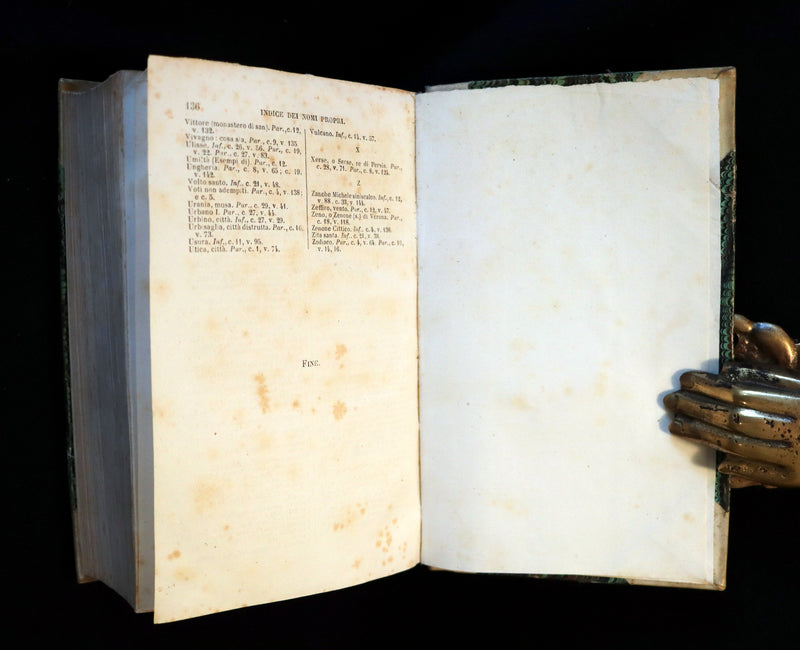 1860 Rare Italian Vellum Book - La Divina Commedia di DANTE ALIGHIERI - Divine Comedy.