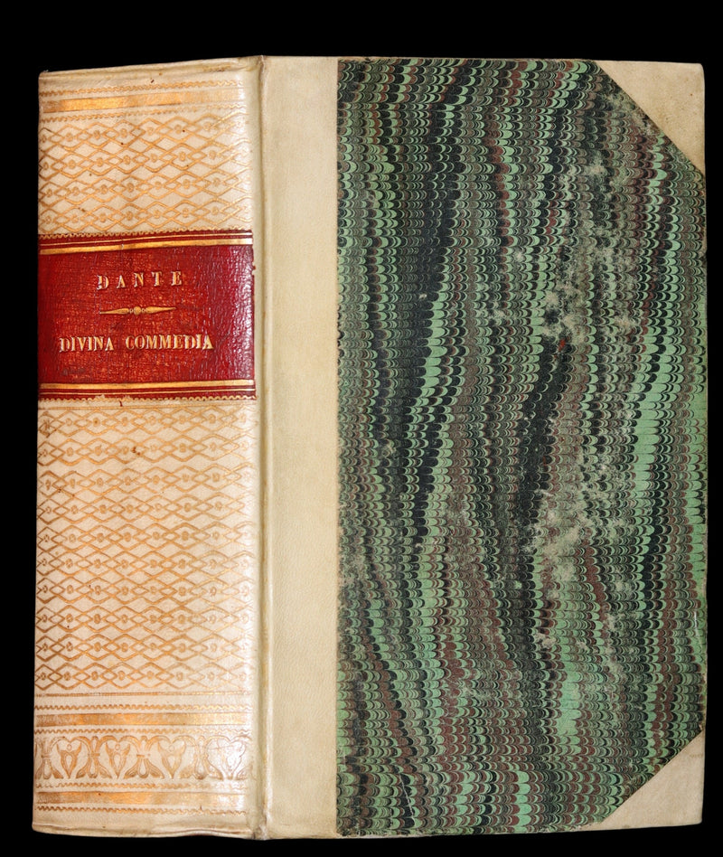 1860 Rare Italian Vellum Book - La Divina Commedia di DANTE ALIGHIERI - Divine Comedy.