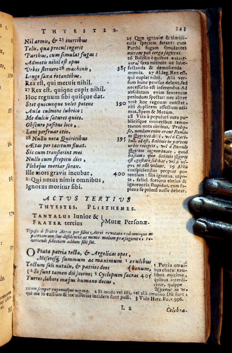 1650 Rare Latin Book - SENECA - L. Annæi Senecæ - Tragedies - Medea, Hippolytus, Oedipus, etc.