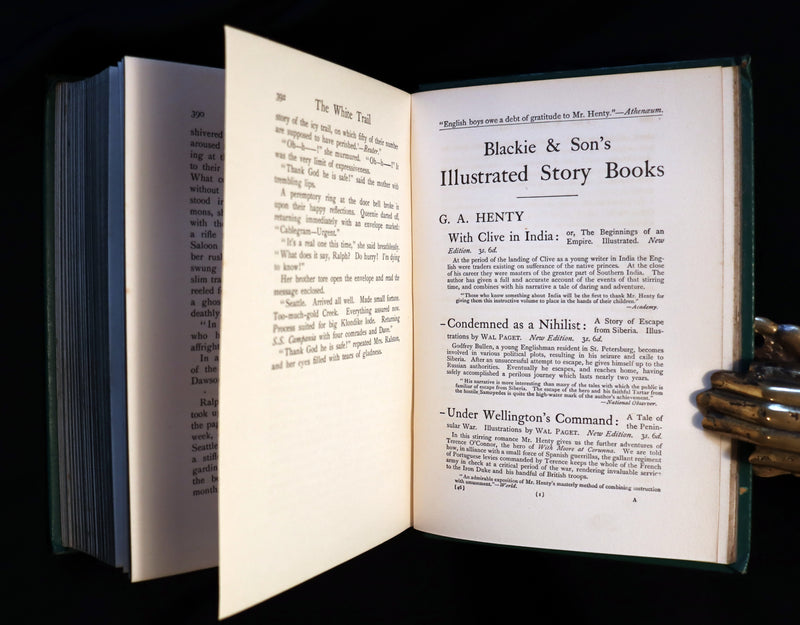 1909 Rare Book - The White Trail A Story of the Early Days of Klondike by Alexander MacDonald.